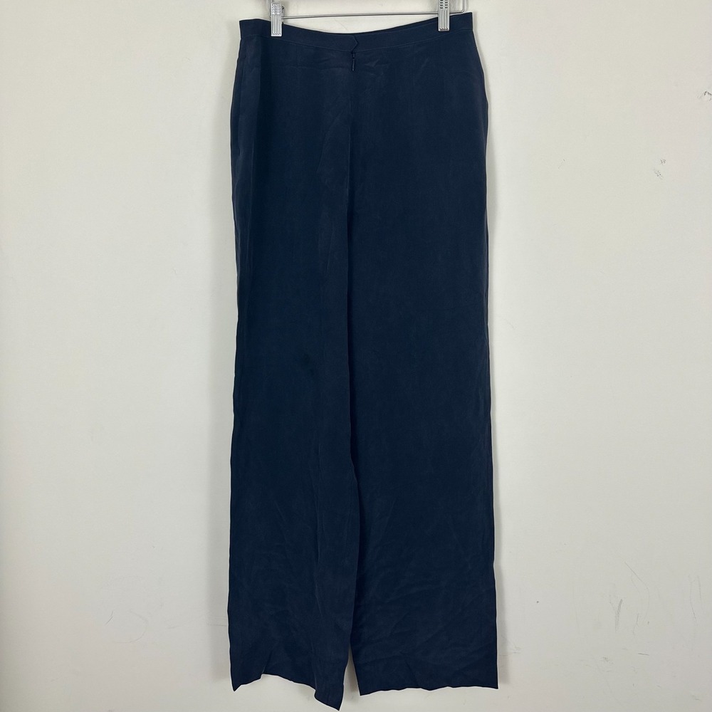 Koi VTG Trouser Suede Pants Dark Navy Blue High Rise Zip Front Wide Leg 28/33
